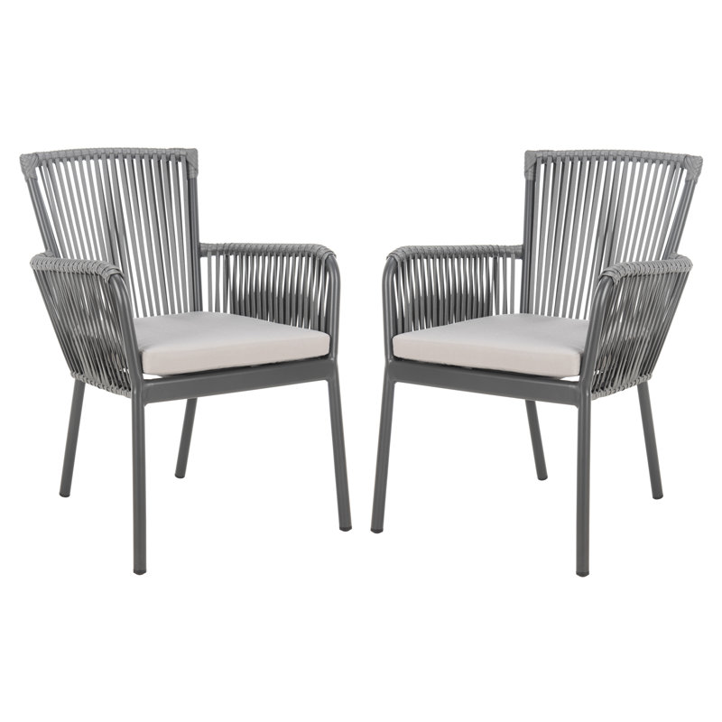Chaise de patio empilable avec coussin Mahaffey