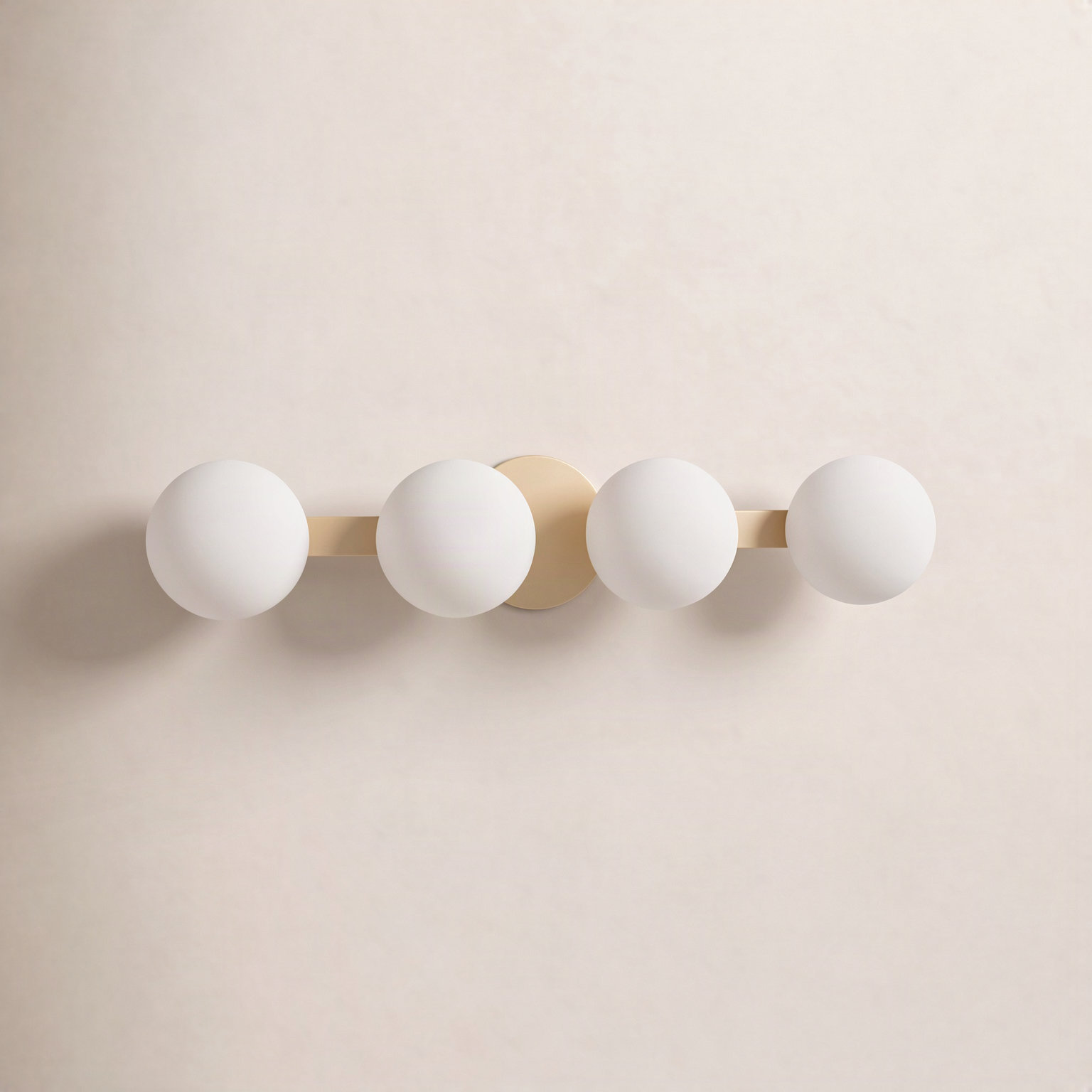 Samson 4 Light Vanity Light, Aged Brass