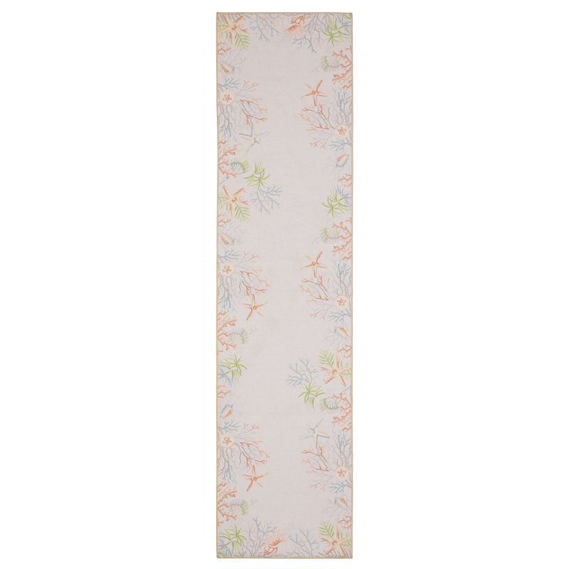 Desdemona Washable Floral Indoor / Outdoor Rug, Runner 2' x 8'