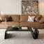 Table basse moderne en bois brun de 41,3 po, table de salon en bois massif-1256931979