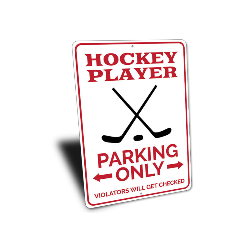 Enseigne de hockey en aluminium, H 14 po x l 10 po x P 0,04 po