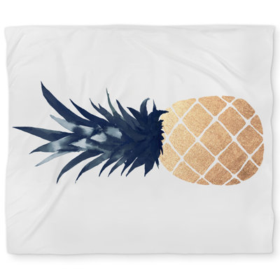 Sparkling Gold Pineapple Duvet Cover | Food Gastronomy Decor