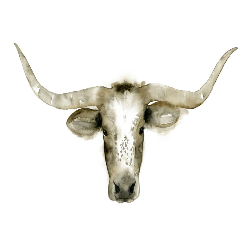 Longhorn Steer I, H 8 po x l 12 po