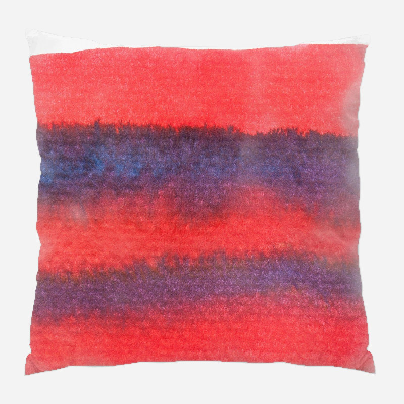 Coussin décoratif aquarelle Kelleia, Microsuède, Intérieur