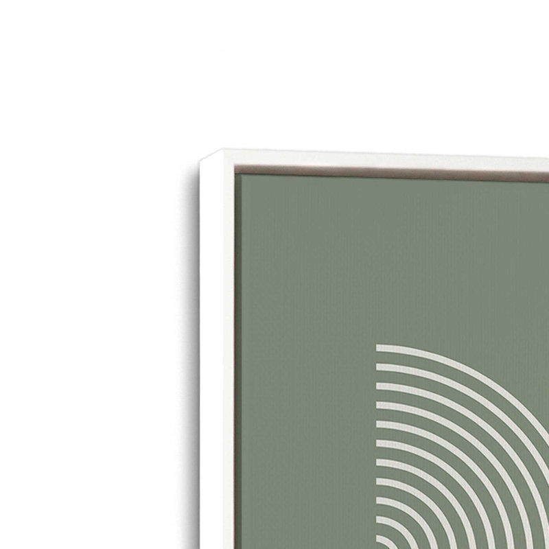 Affiche de composition Bauhaus, Cadre flottant blanc opaque, Vert, H 30,75 po x l 20,75 po