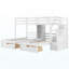 Lit superposé simple au-dessus de simple et simple, lit superposé triple avec tiroirs, escalier avec rangement, tablettes intégrées, blanc-825982469-825982476-825982492