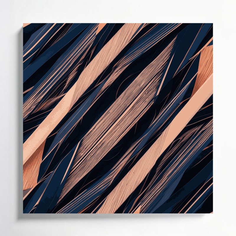 «Geometric Abstraction 50», art mural sur toile bleue, H 12 po x l 12 po