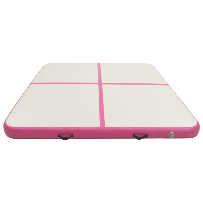 Coppage Inflatable Gymnastics Mat with Pump, 10cm H x 200cm W x 200cm D, Pink
