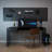 53.14 In. Black Transparent Tempered Glass Desk With Drawers