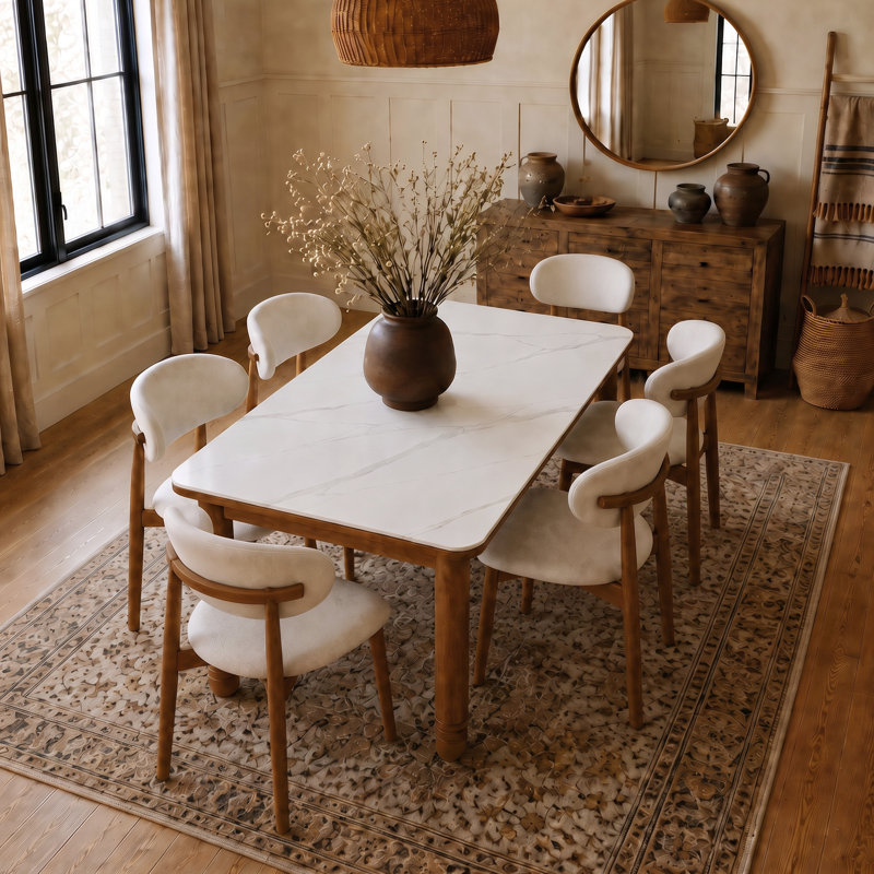 63" 7-Piece Sintered Stone Table Set
