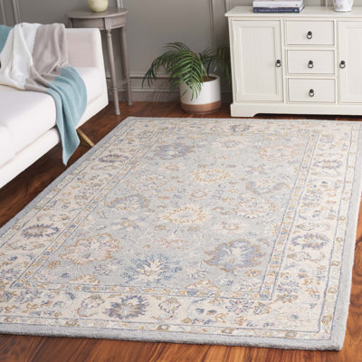 Tapis en coton touffeté à la main en coton ivoire / gris Martha Stewart