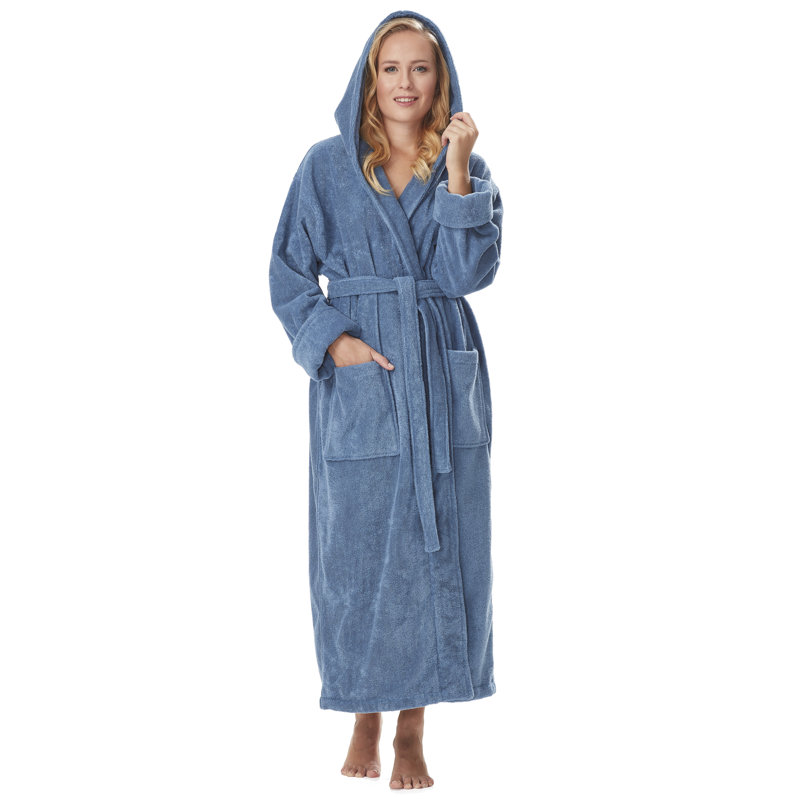 Peignoir à chevilles 100% coton Hovis, Bleu, Moyen