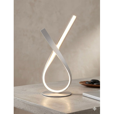 Modern Twist Silver Table Lamp