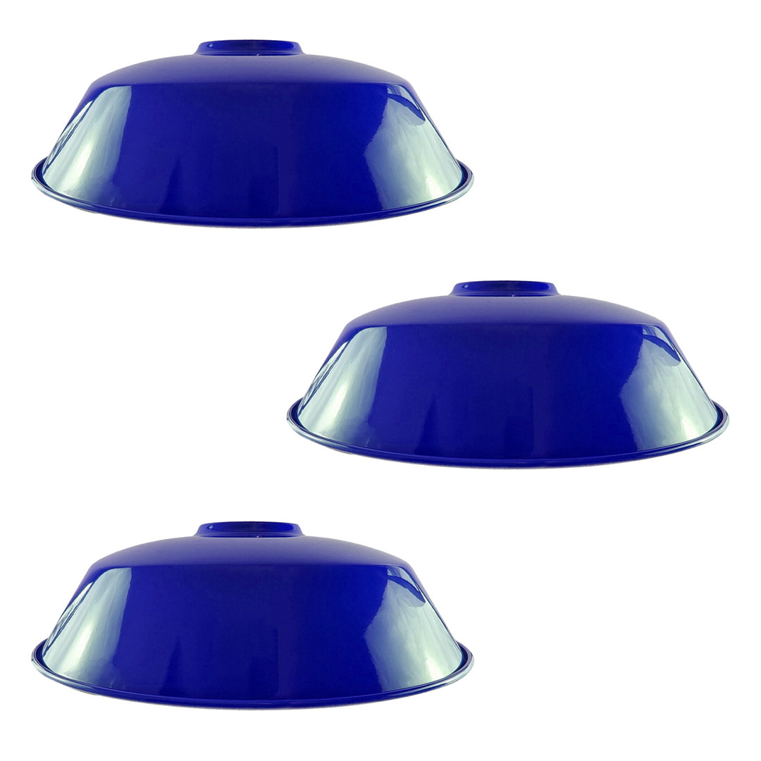 3 Pack Orange Retro Vintage Lampshade Easy Fit E27/B22 Base Industrial Pendant Metal 36Cm Lamp Light Shades For Bedroom,Living Room,Kitchen Any Indoor