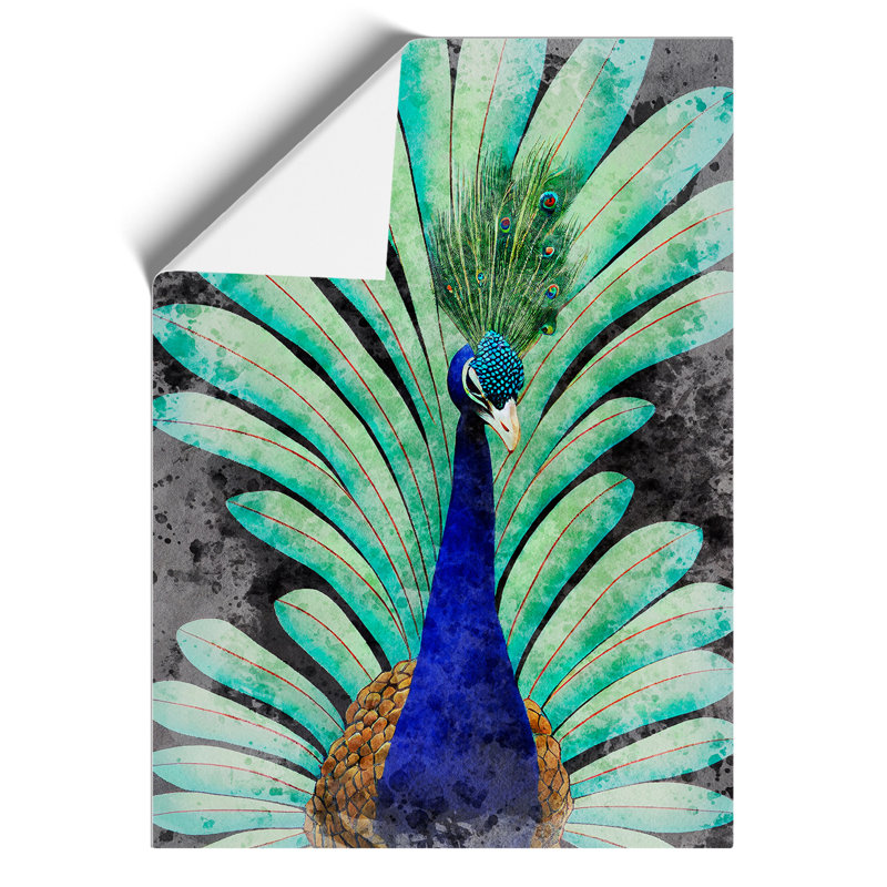Peacock Watercolour No.2 - Wall Art, 29.7cm H x 21cm W, Paper, No Matte