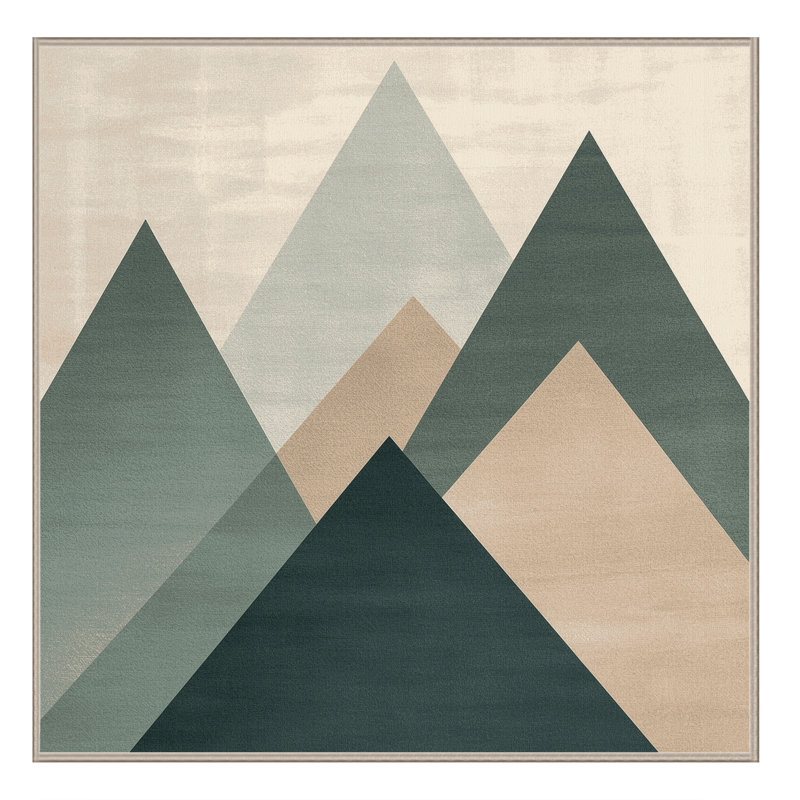 Tapis scandinave beige lavable à la machine, Carré 8 pi
