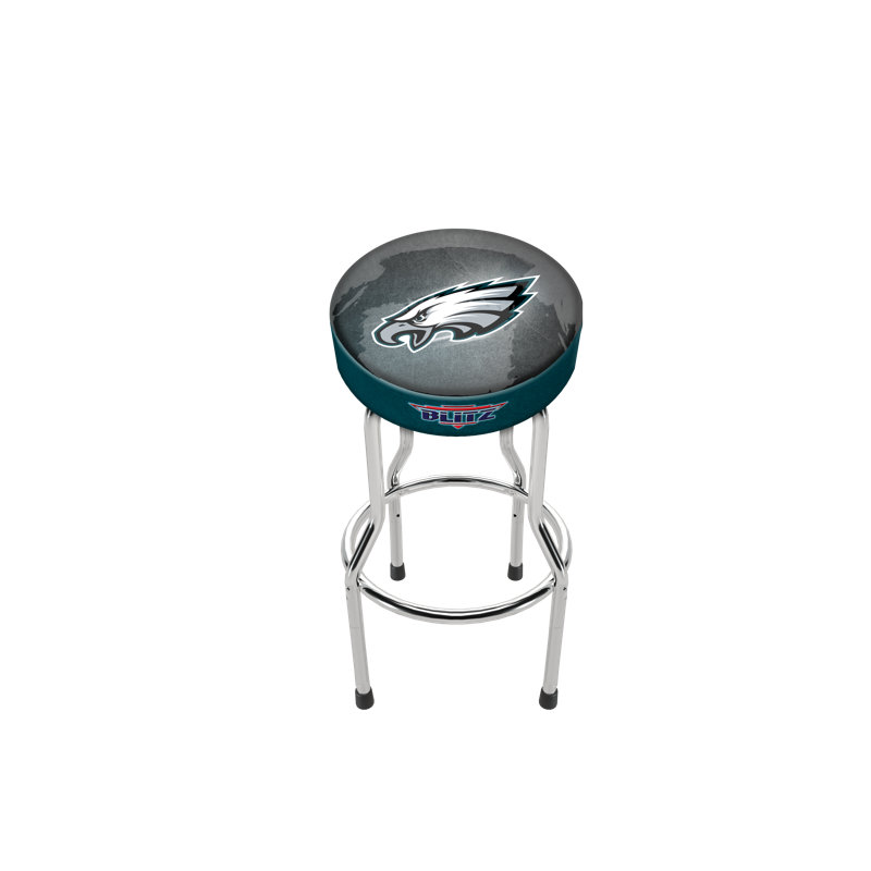 Philadelphia Eagles Adjustable Chrome Metal Pub Stool with Foam Seat