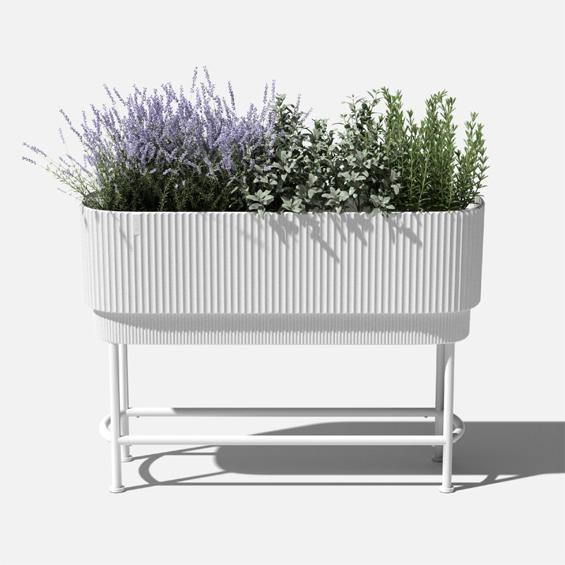 Pot à fleurs surélevé 42 "Veradek Demi Series, Blanc