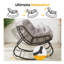 Chaise berçante en rotin avec repose-pieds PE-888283578
