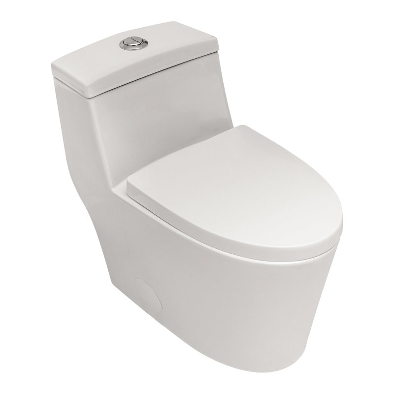 Toilette moderne en céramique avec double chasse et siège confortable - Fonction paisible de 29,3 po