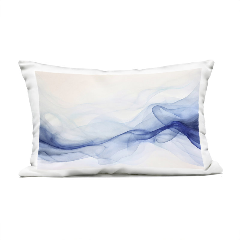 Indigo Ethereal Mist Outdoor Printed Pillow design by Andrea Haase, Abstract 1