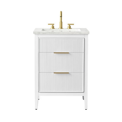 Meuble-lavabo simple 24 po avec plateau en pierre reconstituée Bilroy
