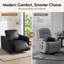Fauteuil inclinable électrique Zero Clearance avec appui-tête et pieds en bois, similicuir-1177825601