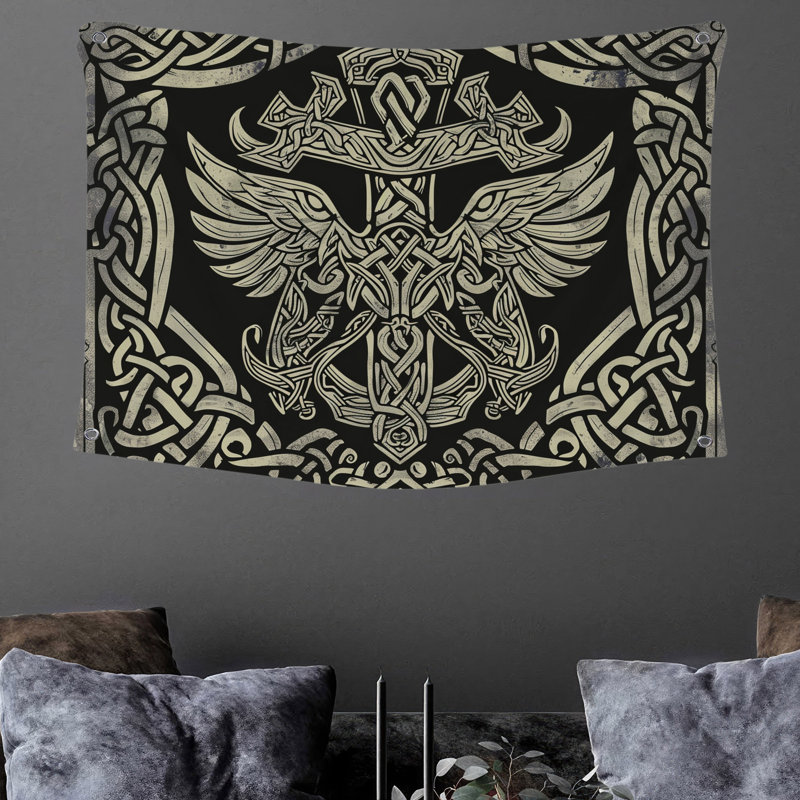 Tapisserie murale Celtic - décoration murale symbole, H 68 po x l 80 po