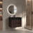 Alice 30" Walnut Bathroom Vanity with Sink, Large Storage Wall Mounted Floating Bathroom Vanity for Modern Bathroom, One-Piece Black Sink Basin without Drain and Faucet, Pre-assembled