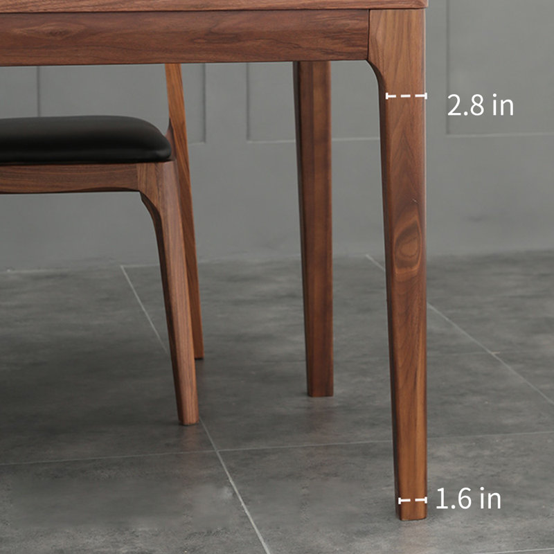 Black Walnut Dining Table Walnut Solid Wood Top Dining Table, 29.5"H x 70.9"L x 33.5"W
