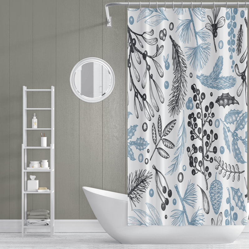 Rideau de douche simple à motif floral, H 83 po x l 70 po