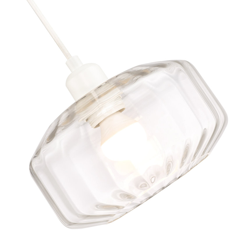 13cm H Glass Drum Pendant Shade ( Screw On ), Clear