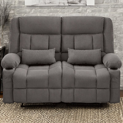 Double fauteuil inclinable ergonomique, surdimensionné, avec porte-gobelet et poches latérales, parfait pour le salon, confortable et pratique