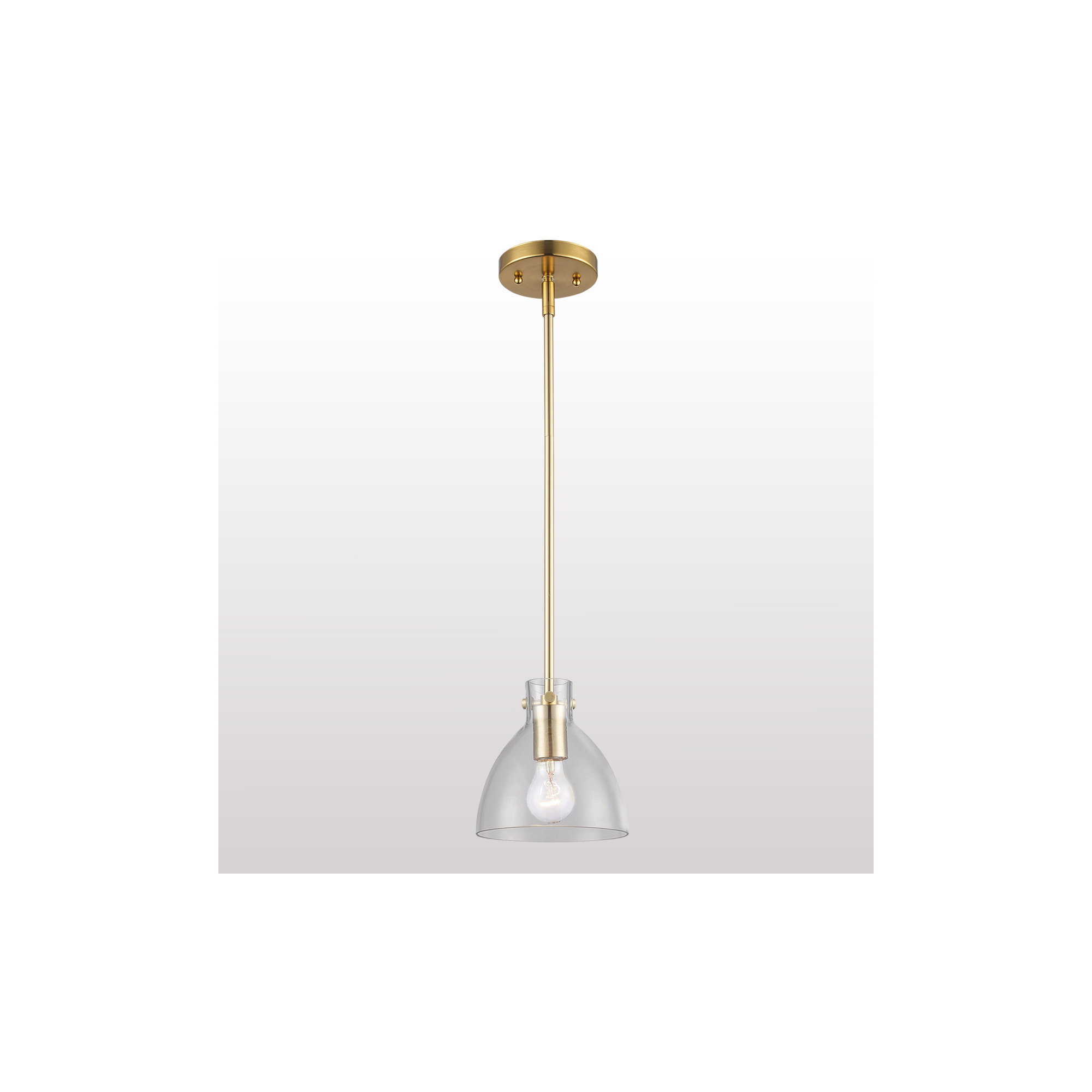Martins Single Light Glass Pendant, Antique Gold, 44.8" H x 6.7" W x 6.7" D