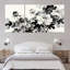 «Black and White Peony», reproduction d'art sur toile tendue à l'encre de Chine, ensemble de 3 reproductions d'art-453940722