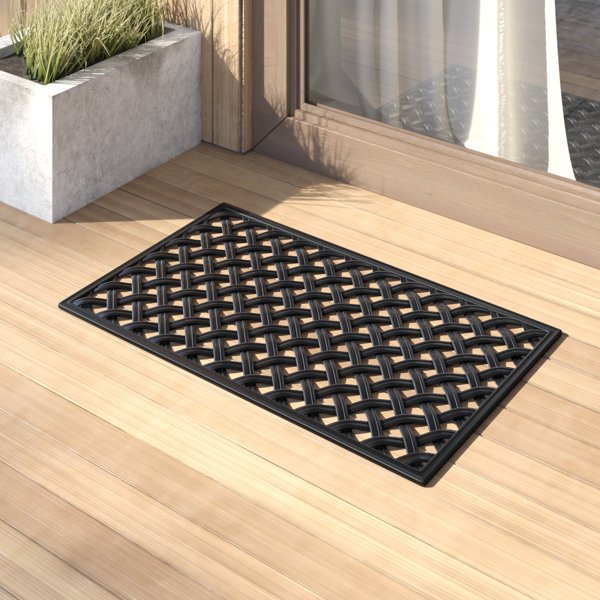 Caire 18 in. x 30 in. Non-Slip Indoor Door Mat The Twillery Co. Color: Black, Mat Size: 3' x 4