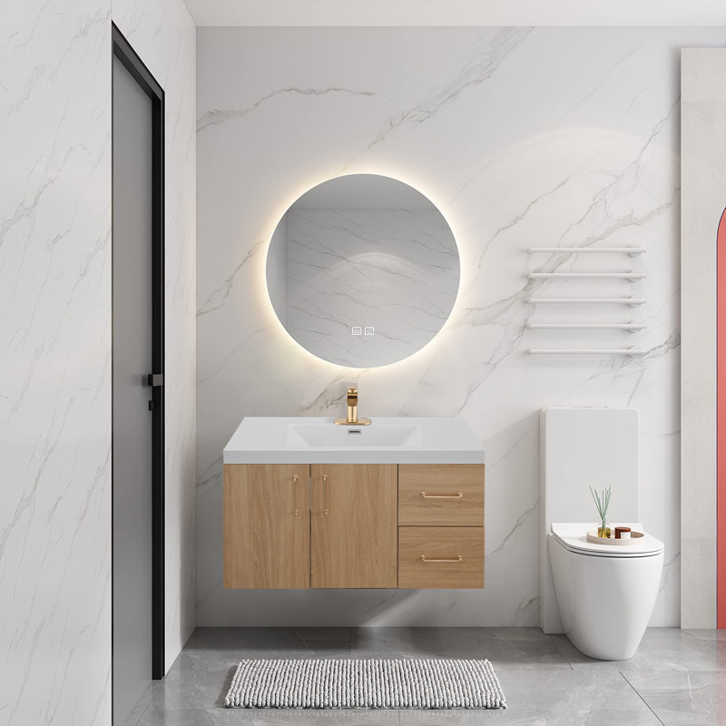 Meuble-lavabo flottant mural 36 po avec lavabo simple Bahtroom
