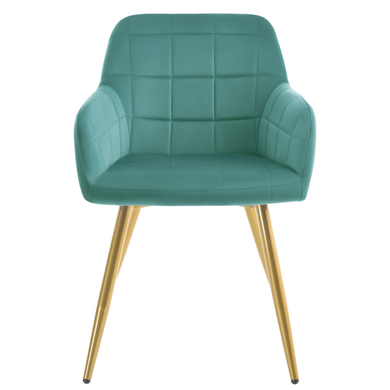 Palumbo Upholstered Dining Chair, Gold, Mint, 1