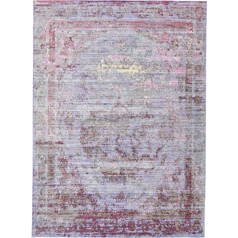 Tapis mauve de style sud-ouest Donminique, Rectangle 7 pi x 9 pi 10 po