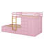 Lit superposé double avec 2 grands tiroirs et 5 petits tiroirs, structure en bois aggloméré de qualité et lit de rangement élégant avec petite armoire-1374424487