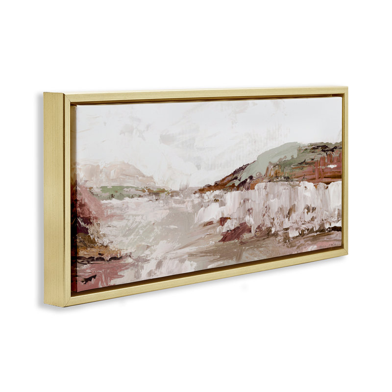 Cadre flottant Rustic Pastel Tides, design par Luna Mavis, H 14 po x l 31 po, Cadre flottant métallique doré