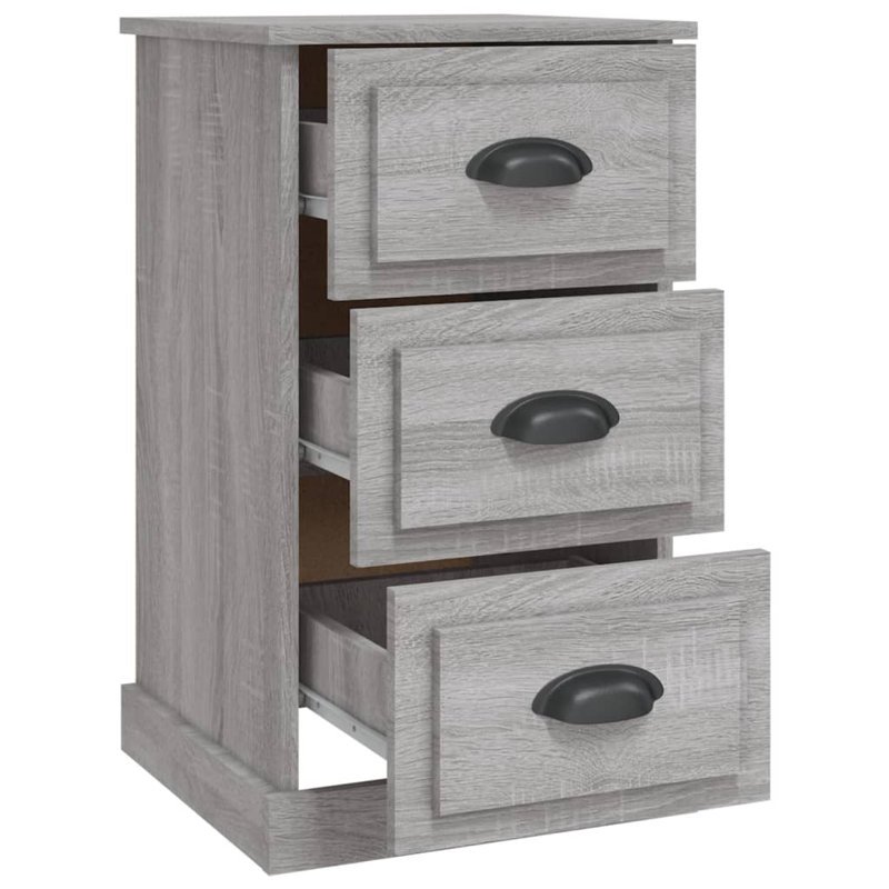 Curci 39 cm W Bedside Table, Grey Sonoma