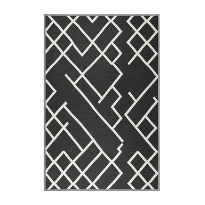 Machine Washable Trellis Grey Area Rug