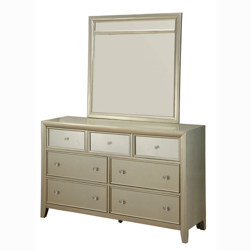 Commode 7 tiroirs avec miroir Haiqah
