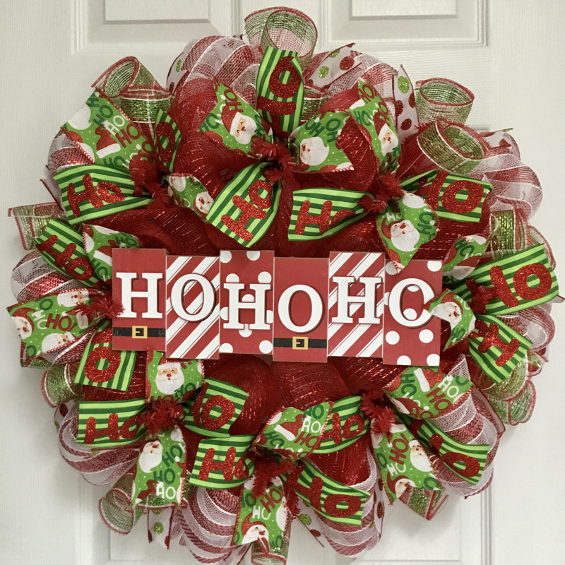 Couronne de Noël en canne de Noël Ho Ho Ho Ho Ho