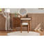 Ensemble de coiffeuse en bois de style bohémien 39 "avec prise de charge, port USB et tabouret, coiffeuse avec 3 tiroirs de rangement et 1 tiroir rectangulaire en rotin