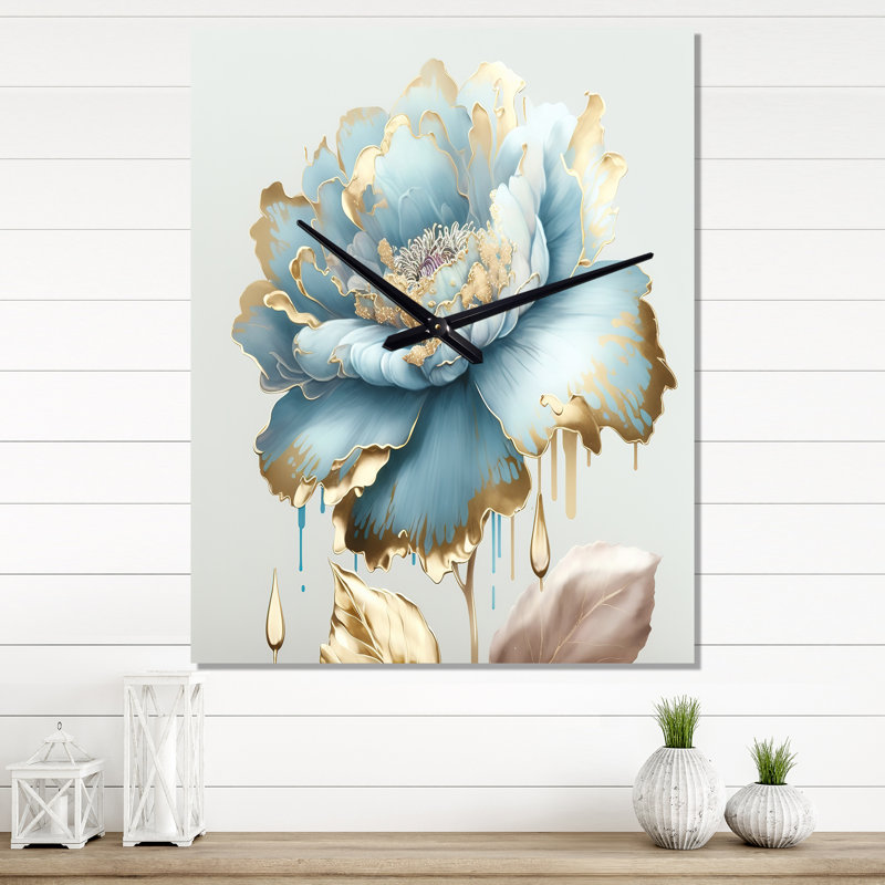 Horloge murale chic et florale III, H 28 po x l 12 po x P 1 po