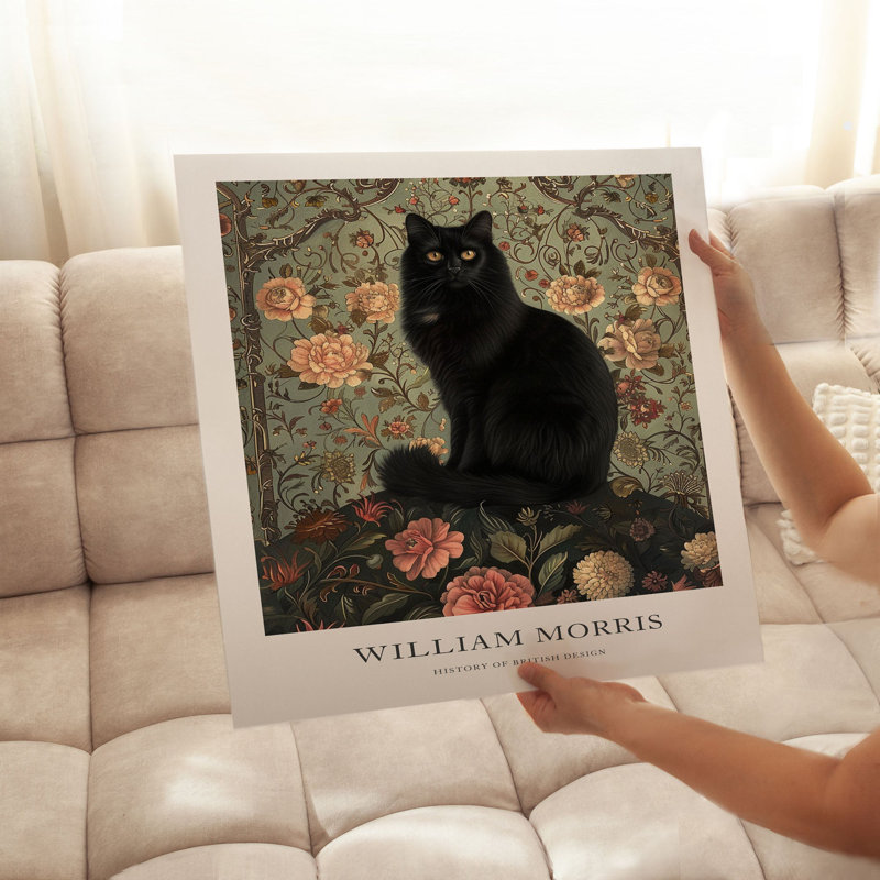 Animaux, animaux, William Morris, chat noir II, reproduction d'art sans cadre, H 18 po x l 18 po