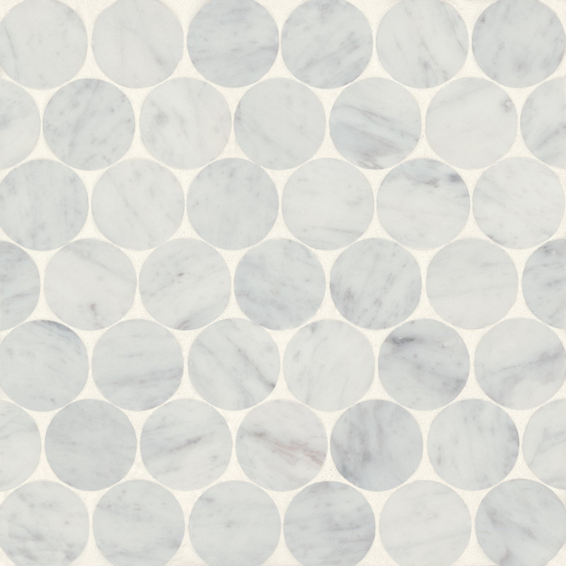 Carreau de mosaïque en marbre Monet, Marbre de Carrare blanc