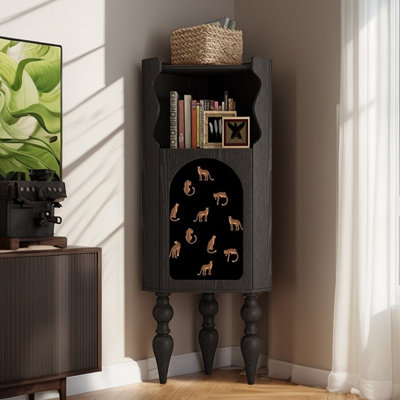 Modern multi-functional corner bookcase